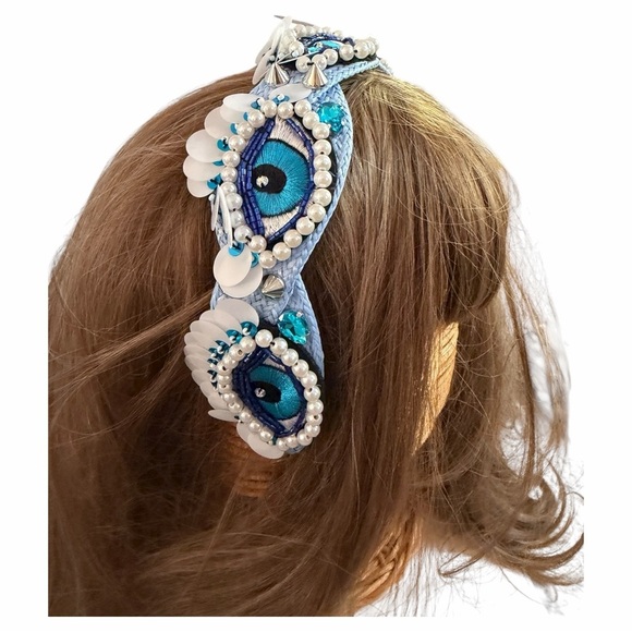 Evil Eye Pearl Sequin Headband - Picture 8 of 10